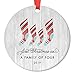 DIGIBUDDHA First Christmas As Family of Four Ornament Farmhouse Woodsy Two Kids New Parents Xmas Present Mom Dad Mother Father Ceramic Porcelain Keepsake 3