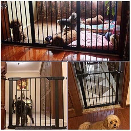 For Walk Through Staircase Pet Safety Gates No Hole Installation Extra Wide Adjustable Fence With Normally Opening Device Double Lock Isolation Barrier ( Color : High75 width , Size : 131-138cm )