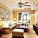 Indoor Ceiling Fan Light Fixtures - FINXIN FXCF03 (New Style) New Bronze Remote LED 52 Ceiling Fans For Bedroom,Living Room,Dining Room Including Motor,Light(5-LED 25W),5-Blades,Remote Switch