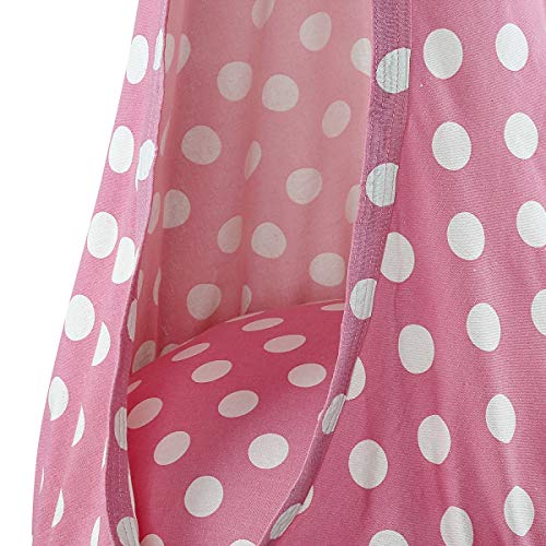 OUTREE Kids Pod Swing Seat Hammock, 100% Cotton Child Hammock Chair for Indoor and Outdoor use (White Circle) - Thumbnail 5
