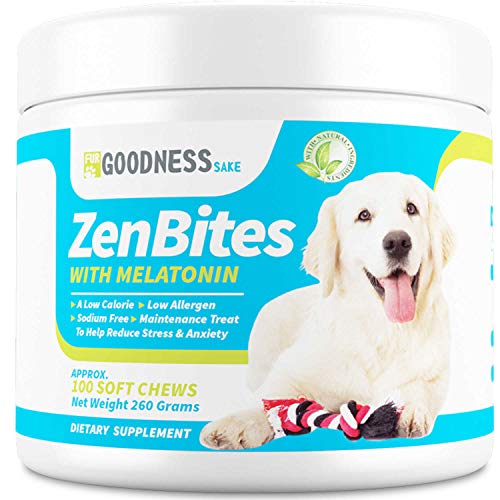Fur Goodness Sake Melatonin Calming Treats for Dogs - Hemp Dog Treats for Stress and Anxiety Relief - Chicken Dog Calming Aid with Hemp Seed Oil, Chamomile, Passion Flower, Valerian Fur Goodness Sake Melatonin Calming Treats for Dogs - Hemp Dog Treats for Stress and Anxiety Relief - Chicken Dog Calming Aid with Hemp Seed Oil, Chamomile, Passion Flower, Valerian