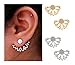 Suyi Fashion Hollow Lotus Flower Earrings Crystal Simple Chic Stud Earrings Set