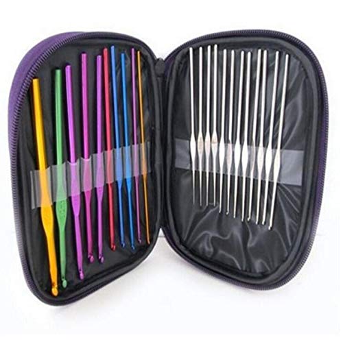 22 Pcs Aluminum Crochet Hooks, Knitting Needles Craft, Weave Yarn Set 0.6-6.5mm