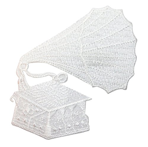 ID 9060 Gramophone Record Patch Old Music Player Embroidered Iron On Applique