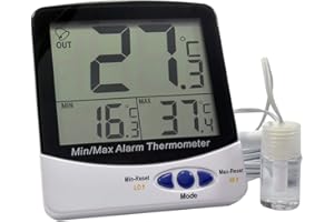 Thermco ACC895BLK Large Digit Triple Display Bottle Digital Thermometer, Block Heaters Application, -50 to 70°C Range