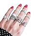 2017 New Bohemian Vintage Ethnic Turquoise Silver Rings Joint Knuckle Ring 14pcs