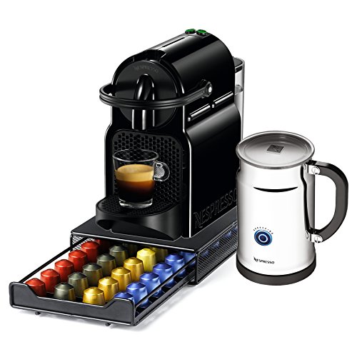 Nespresso Original Line Inissia C40 Black Espresso Maker Bundle with