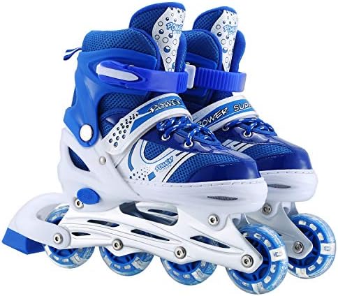 Roller Blades Light-Up Adjustable Inline Skates For Girls Fun
