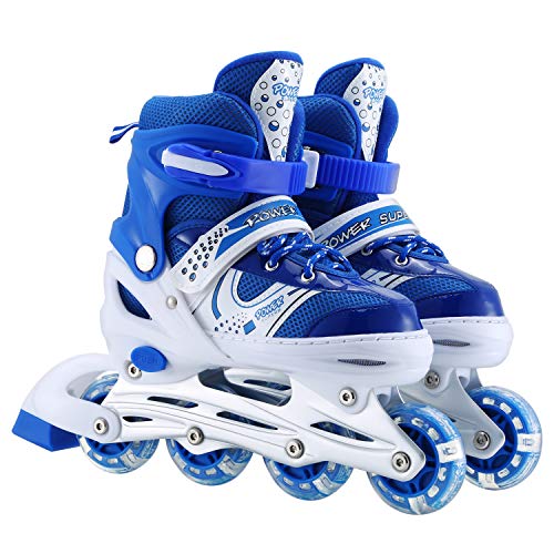 Kids Adjustable Inline Skates, Perfect First Skates for Girls and Boys with All Illuminating