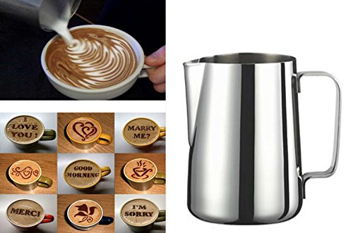 Sugar and Creamer set, KSENDALO Stainless Sugar Bowl Cream Set, Deluxe Stainless Milk Pitcher Sugar Bowl Pot Set, For Coffee Latte Tea Frothing Milk