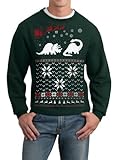 Skip N' Whistle Men's Ugly Christmas Sweater Santa Dinosaur Pullover Sweatshirt