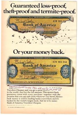 Amazon Com 1970 Travelers Cheque Bank Of America Color Magazine