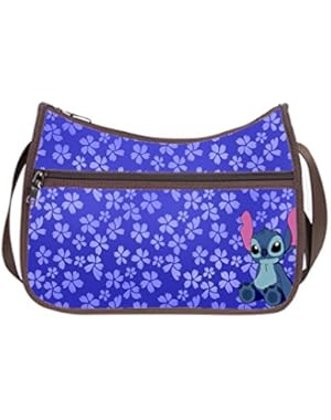 JIUDUIDODO Oxford Fabric Custom Lilo & Stitch Cross Body Handbags Casual Bags (Twin Sides)