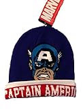 Marvel Comics Captain America Character and Logo Knit Cuff Beanie Hat Skull Cap