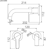GRIFEMA PORTO-G11503 Wall Bath Tub Mixer Tap Concealed Brass Body Chrome view 3