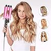3-Barrel-Hair-Waver-BESTOPE-Hair-crimpersTongs-25mm-Hair-Curling-Iron-Tourmaline-Ceramic-Curling-Wand-Beach-Wave-for-Long-Hair-Styling-with-2-Temperature-Mode-Control-Pink 3 Barrel Hair Waver, BESTOPE Hair crimpers/Tongs 25mm Hair Curling Iron Tourmaline Ceramic Curling Wand Beach Wave for…