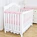 TILLYOU 2-Pack Padded Baby Crib Rail Cover Protector Safe Teething Guard Wrap for Narrow Side Crib Rails(Measuring Up to 8