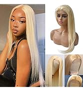 #613 Lace Front Wigs Pre Plucked 4x4 Hairline Closure Wigs Blonde Human Hair Wigs For Black/White...
