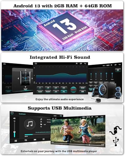 Hikity 2G+64G 9' Android 15 2 DIN Car Radio with Dashcam for VW Golf 5 6 Polo Touran Tiguan Skoda Wireless Carplay Android Car Touchscreen Stereo Car with GPS WiFi HiFi RDS MIC+Dashcam+Rear Camera