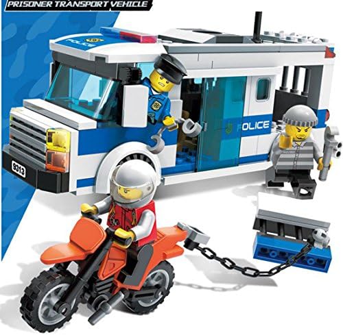 MakeFunToys(TM) Building Block CITY POLICE Series PRISONER TRANSPORT VEHICLE 204+pcs