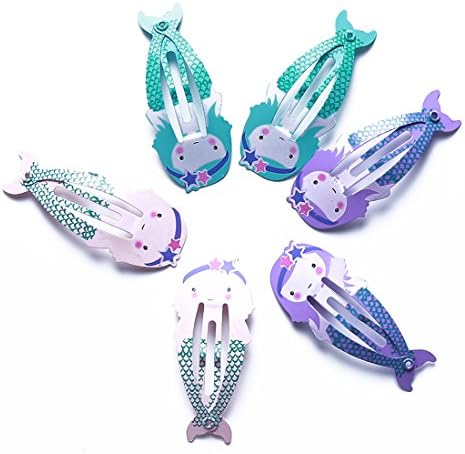 UINKE 3 Pair Cute Mermaid Shell Jellyfish Girls Hairpins Hair Clips Kids Headwear Hair Barrettes Children Accessories,2#