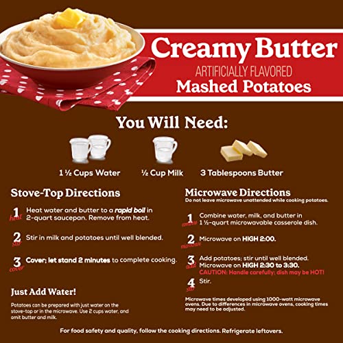 BETTY CROCKER CREAMY BUTTER MASHED POTATOES, MADE WITH REAL POTATOES, 4 OZ