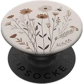 Boho Floral Tan Beige Flower PopSockets Adhesive PopGrip