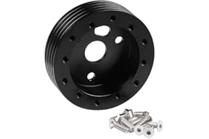 RULLINE 1 inches Hub Compatible with 6 Hole Steering Wheel to Fit Grant APC 3 Hole Adapter Boss Kit Black