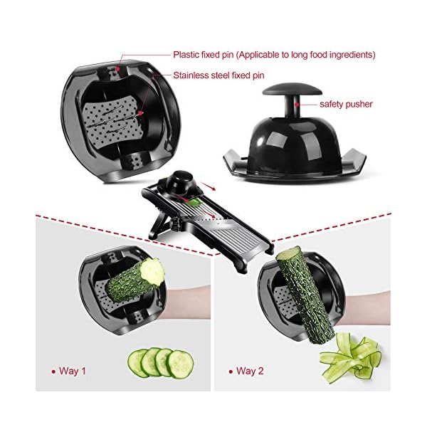 Masthome-Adjustable-Mandoline-Slicer-with-Cut-Proof-Gloves-Stainless-Steel-Food-Julienne-Slicer-for-Fruits-Potato-Tomato-Onion-Cheese-Salads Masthome Mandolin Slicer,3 in 1 Mandoline Vegetable Slicer and Chopper,Adjustable Kitchen Food Julienne Cutter for…