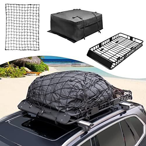 Leader Accessories Roof Rack Cargo Basket Set, Cargo Carrier Bag 15