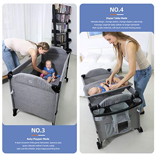 Angelbliss 4 in 1 Baby Beside Sleeper Portable Crib with