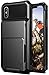 VRS Design [Damda Folder] TPU + Hard PC Hybrid Wallet Case Spring loaded [Shock Absorbent Cover] for Apple iPhone X / iPhone Xs [Black]