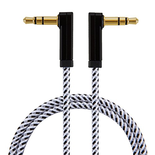 3.5mm Audio Cable, CableCreation 1.5 Feet 90 Degree 3.5mm Male to Male Auxiliary Aux Cable Compatible with Phones, Tablets, Headphones, MP3 Player, Car/Home Stereo