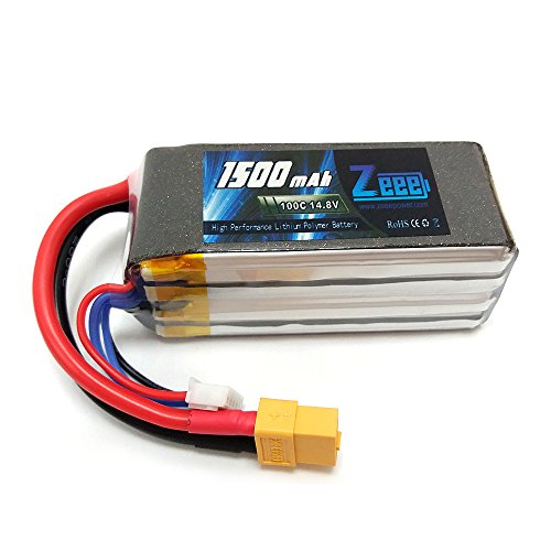 Zeee 4s 14.8v 1500mah 100c rc lipo battery with xt60 pl…