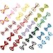BINGPET 30 Pcs/15 Pairs Dog Hair Bows with Rubber Band Cute Plaid Bowknot Topknot Pet Grooming Dog Hair Accessories