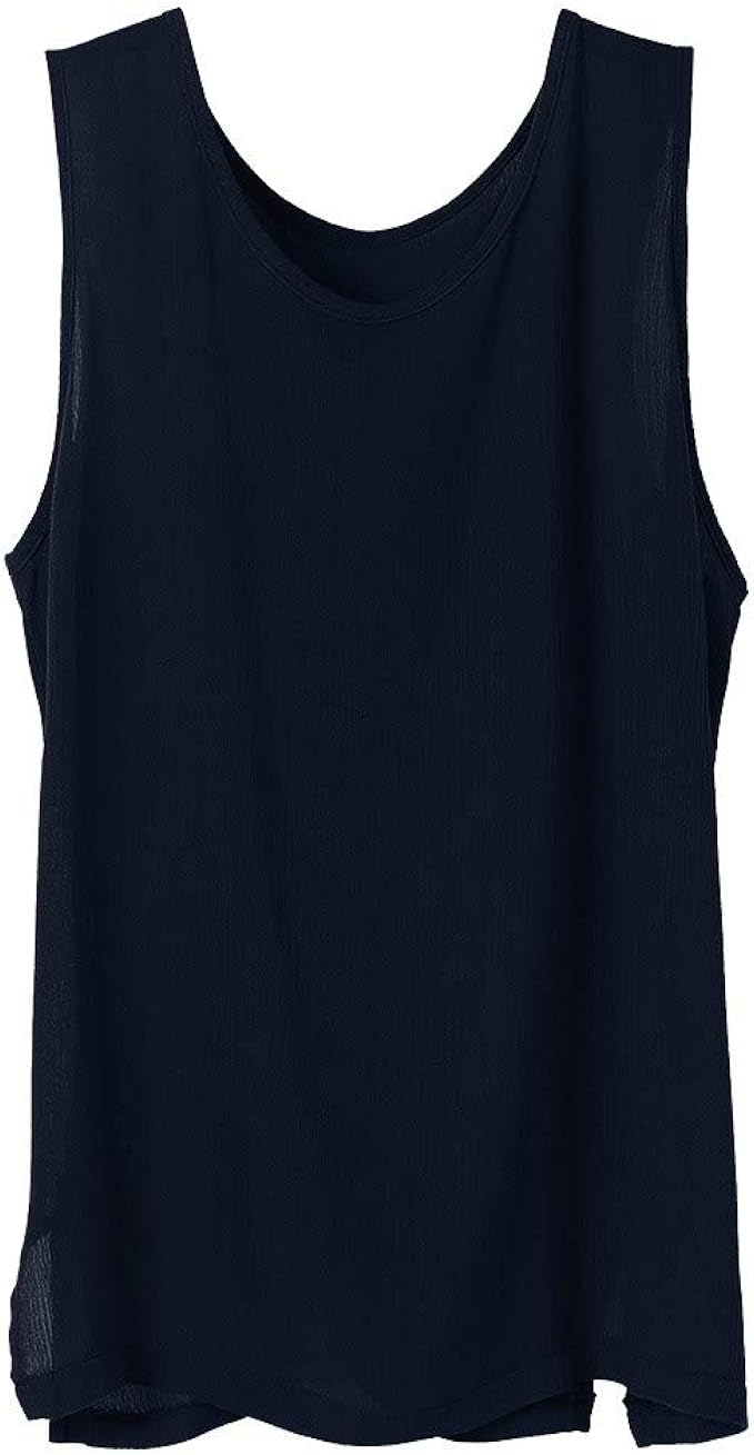 Amazon タンクトップ Yochyan Men トップス 夏服 ベスト メンズ ブラウス Tシャツ ノースリーブ ファッション カジュアル 上着 運動 日常用 無地 人気 スポーツ 快適 ルーズ シンプル おしゃれ プルオーバー 3xl Navy タンクトップ 通販