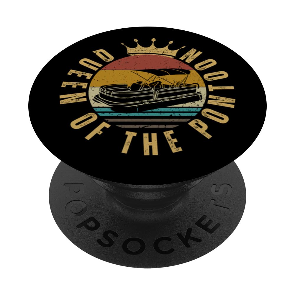 Pontoon Queen Of The Pontoon Funny Women Pontoon PopSockets Swappable PopGrip