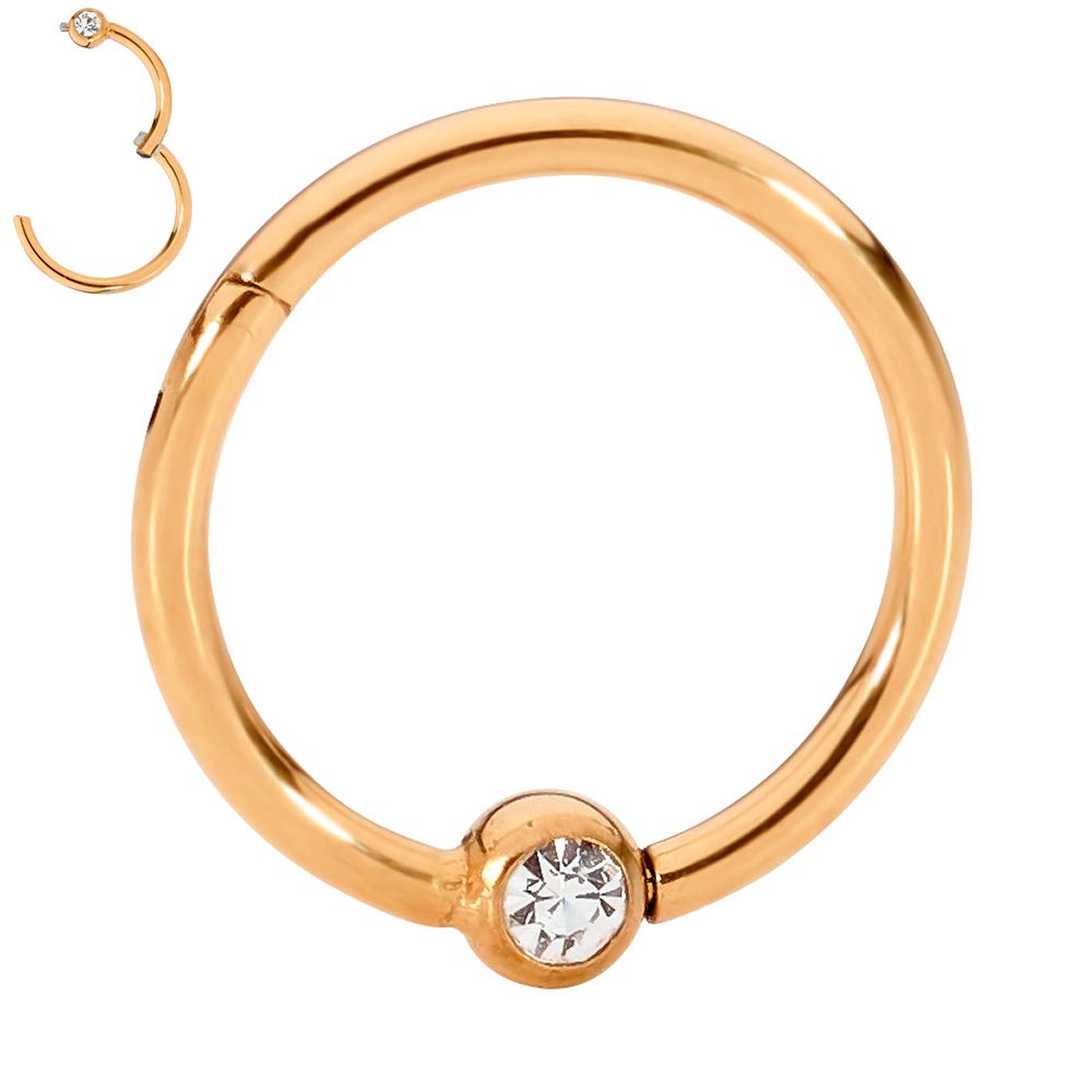 365 SLEEPERS (7mm 16G) 316L Surgical Steel Hypoallergenic Gem BCR Ball Closure Septum Jewelry Hinged Segment Ring Body Piercing Hoop Lip Rings Helix Cartilage Rook Sleeper Earrings