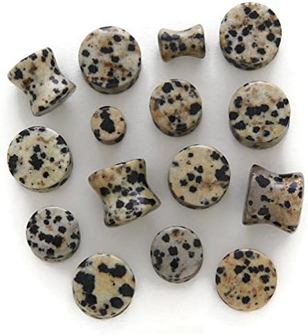 Dalmation Jasper Stone Plugs - Sold by Pair (Choose Size) (4G (5mm))