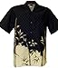 Hawaii 2-Tone Bamboo Aloha Shirt Black (L)