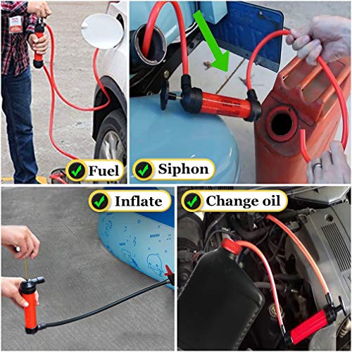 Manual Siphon Pump Kit - Heavy-Duty, Non-toxic, Environmentally Safe Hand Pumping Pipe - Fast Acting 15â€ Siphon Tube - Variety of Uses from Automotive, Rain Barrels to Water Gardens