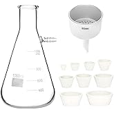 QWORK 1000ML Buchner Funnel Kit Filter Flask Set, 1L Vacuum Flask 80mm Funnel, Borosilicate Glass Heavy Wall Filtering Flask