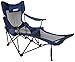 ANIGU Mesh Lounge Reclining Folding Camp Chair with Footrest (Blue)