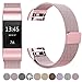 GEAK Fitbit Charge 2 Bands Metal,Milanese Loop Stainless Steel Replacement Accessories Magnetic Metal Small Bands for Fitbit Charge2 Rosepink