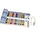 Damero Canvas Pencil Wrap Case, Pencils Roll Hold for 72 Colored Pencils (NO Pencils included), Retro Elephant, 72 Holes