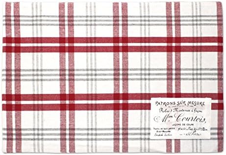 HOTEL Plaid'N Patch 4pk P/M Set Placemat, 13x19, Red, 4 Piece