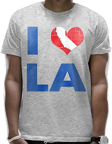 Fashionable I Love Los Angeles Basketball Team Funny Graphic Design Dry Fit Round Collar T Shirts ComfortSoft O Neck Short Sleeve Tshirts For Mens Christmas