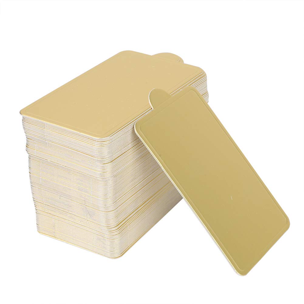 Raguso Mini Gold Paper Cake Cardboard 100 PCS Rectangle Mousse Cake Boards Cake Decorative Base Cupcake Pastry Dessert Displays Tray for Wedding Birthday Party(Large)