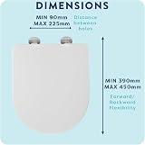 Croydex Eyre D Shape Soft Close Toilet Seat with Quick Release Hinges White view 8
