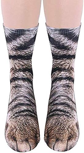 Animal Paw Socks, Taotopia Unisex Adult Paw Print 3D Socks Novelty Animal Paws Crew Socks for Men Women